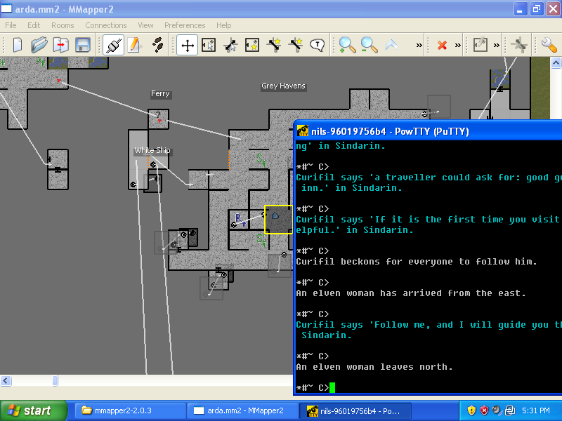 MMapper synced and tracking your location